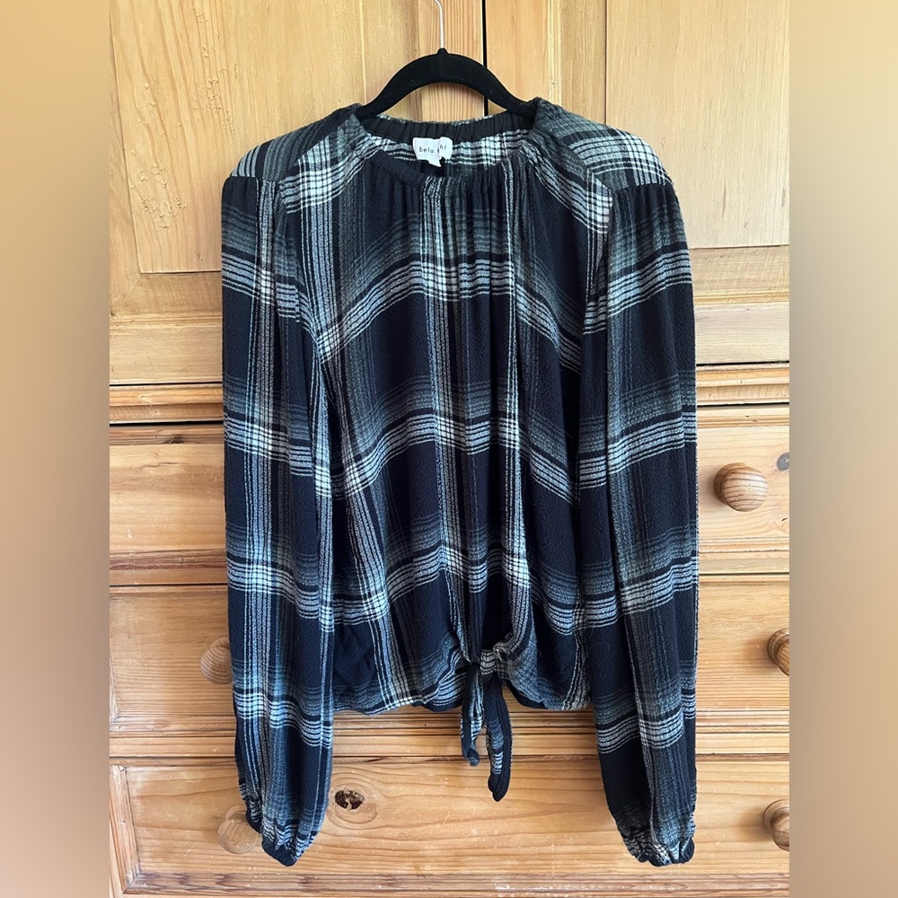 Bella Dahl Tie Up Ivy Top in Black size L